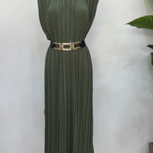 Γυναικείο πλισέ maxi φόρεμα
