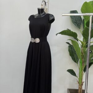 Γυναικείο φόρεμα σε άλφα γραμμή  maxi  black