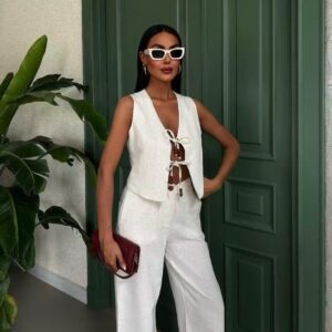 Σετ αμάνικο γιλέκο με παντελόνι