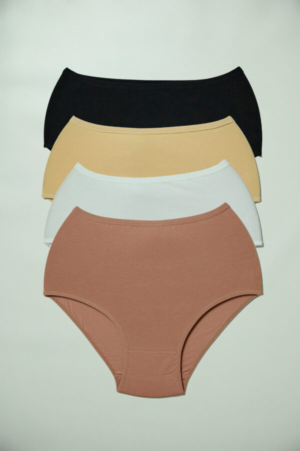 2 τμχ κλασικό γυναικείο σλίπ plus size beige - black - Image 3