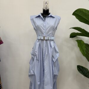 Γυναικείο φόρεμα αμάνικο με βολάν