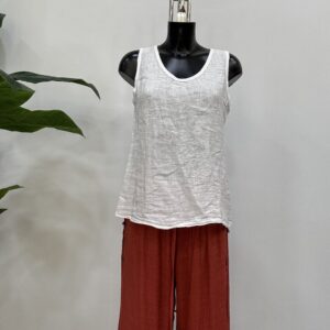 Γυναικεία αμάνικη λινή μπλούζα