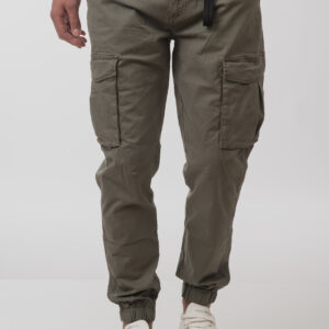 No 34-No-36  Cargo ανδρικό παντελόνι  με λάστιχο Olive-Beige-Black 251RCC-4025