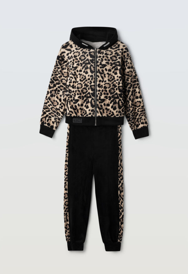Ζακέτα και παντελόνι σε  animal print για κορίτσια  6-16 ετών -Εβίτα