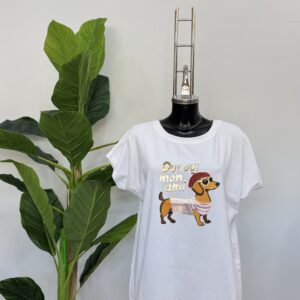 Μπλούζα βαμβακερή White με στάμπα