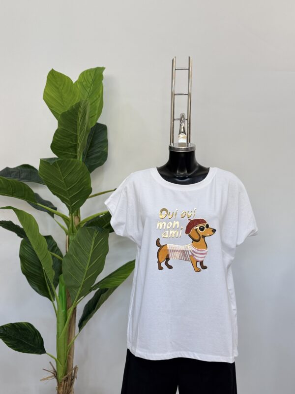 Μπλούζα βαμβακερή White με στάμπα