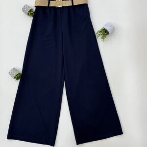 Παντελόνα με λάστιχο στη μέση και ζώνη