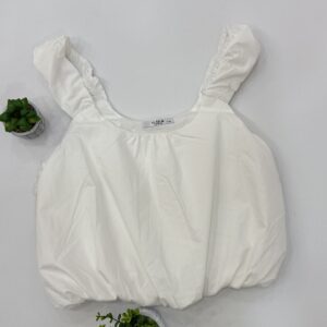 Μπλούζα crop με φούσκα στο τελείωμα