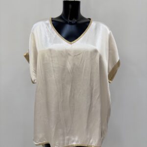 Μπλούζα ve σατέν με φάσες χρυσές και σχίσιμο στο πλάι