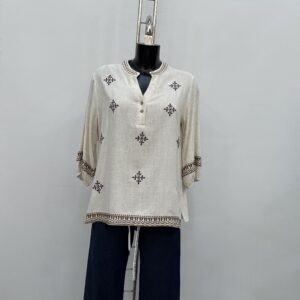 Γυναικεία μπλούζα λινή με κέντημα