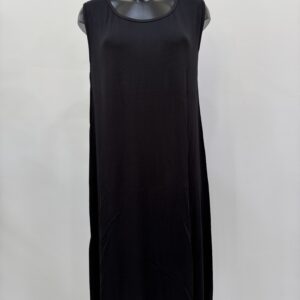 Μαύρο φόρεμα αμάνικο plus size κλασικό for home and night