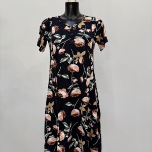 Μακό εμπριμέ κλασικό φόρεμα μεσάτο