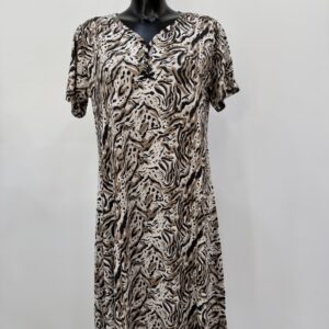 Μακό εμπριμέ κλασικό φόρεμα μεσάτο