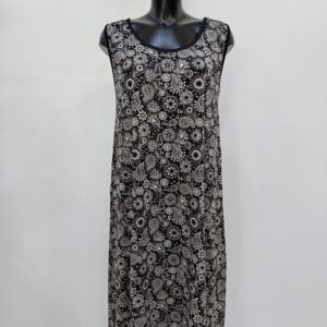 Εμπριμέ φόρεμα αμάνικο plus size κλασικό for home and night