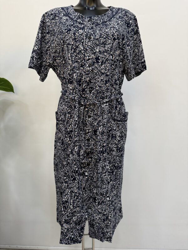 Εμπριμέ φόρεμα plus size κλασικό με τσέπη for home and night