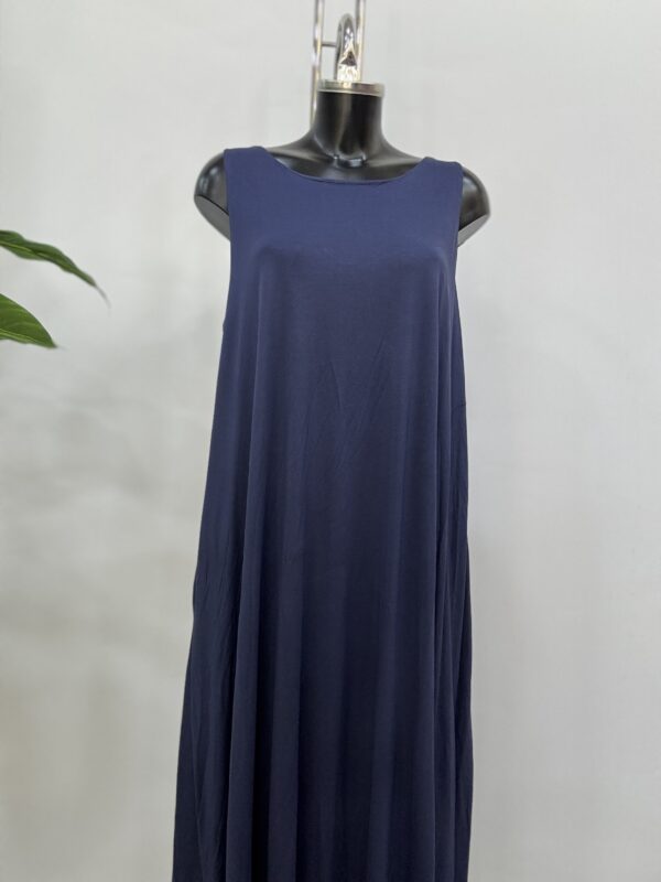 Γυναικείο φόρεμα σε άλφα γραμμή  maxi  blue - Image 3