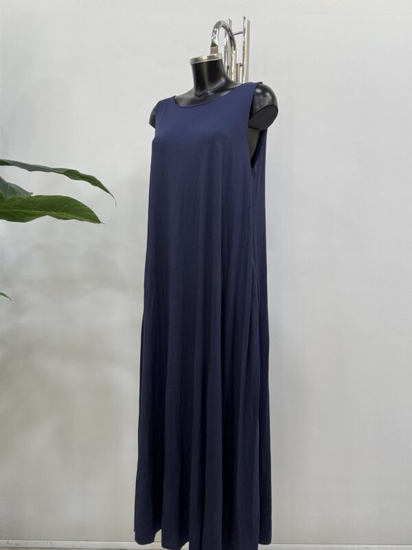 Γυναικείο φόρεμα σε άλφα γραμμή  maxi  blue - Image 4