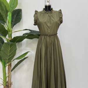 Φόρεμα εξώπλατο maxi με volan και λάστιχο στη μέση για πολλά μεγέθη