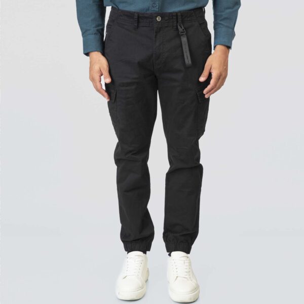 CCP-4066-BLACK Cargo Pants With Elaticated - Image 6