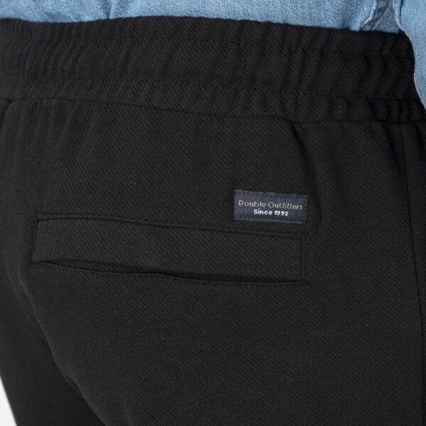 CP-4072 BLACK Chino Pants with Elasticated Waistband Special Diagonal - Image 4