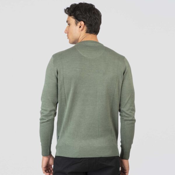 KNIT-8019-MOSS GREEN MELANGE Crewneck - Image 3