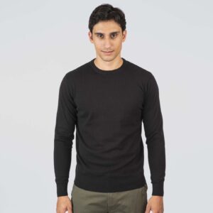 KNIT-8019-PURE BLACK Crewneck