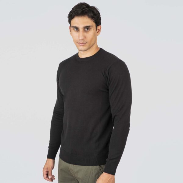 KNIT-8019-PURE BLACK Crewneck - Image 2