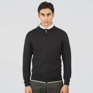 KNIT-8021-PURE BLACK Full-Zip