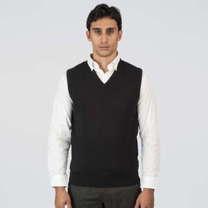KNIT-8022-PURE BLACK Vest