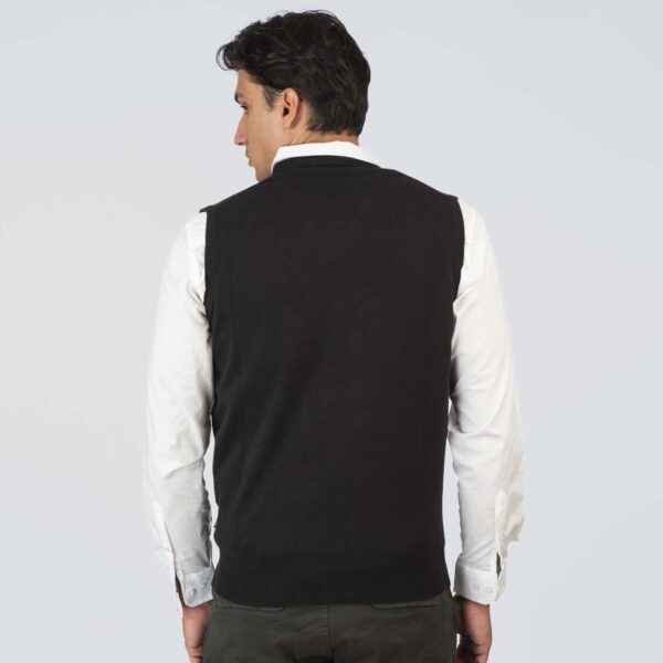 KNIT-8022-PURE BLACK Vest - Image 3