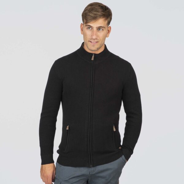 KNIT-8024 PURE BLACK Knits Full-Zip Special Yar