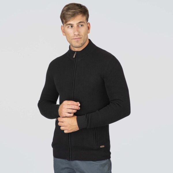 KNIT-8024 PURE BLACK Knits Full-Zip Special Yar - Image 2