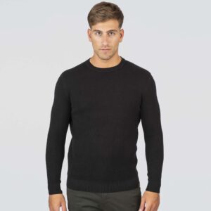 KNIT-8025-PURE BLACK  Special Yarn Ανδρική Πλεκτή Μπλούζα
