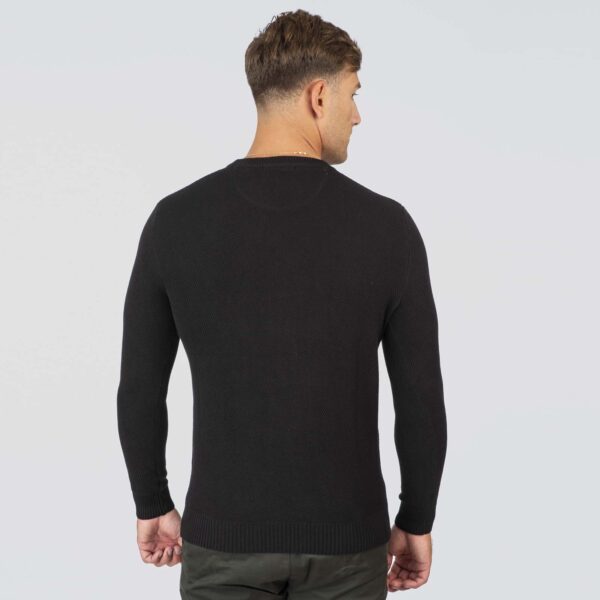 KNIT-8025-PURE BLACK  Special Yarn Ανδρική Πλεκτή Μπλούζα - Image 3