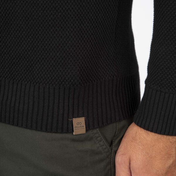 KNIT-8025-PURE BLACK  Special Yarn Ανδρική Πλεκτή Μπλούζα - Image 4