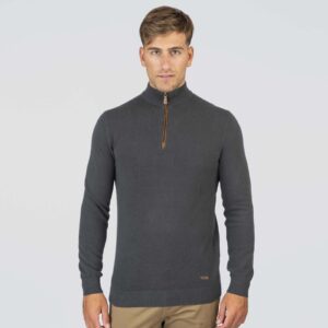 KNIT-8028-BLUE GREY Special Yarn Ανδρική Πλεκτή Μπλούζα