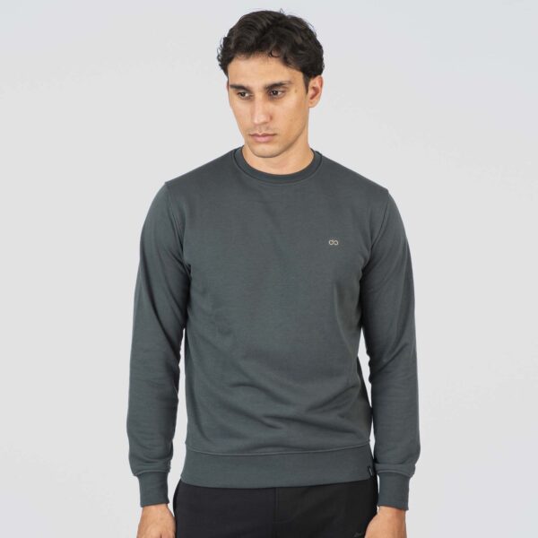 MTOP-1088 Hunter Green  Crewneck with Dense Embroidery Terry Fleece