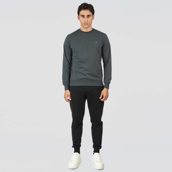 MTOP-1088 Hunter Green  Crewneck with Dense Embroidery Terry Fleece - Image 6