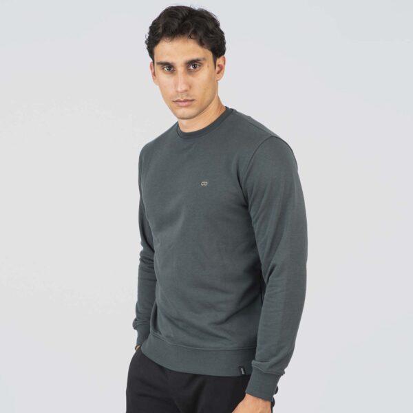 MTOP-1088 Hunter Green  Crewneck with Dense Embroidery Terry Fleece - Image 5