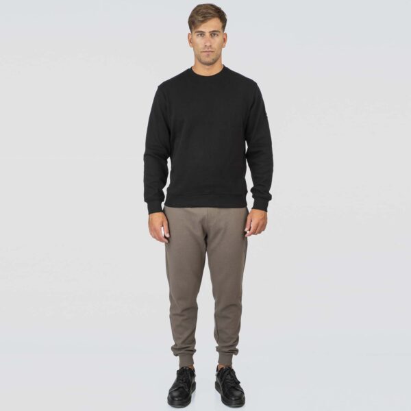 MTOP-1089 PURE BLACK Crewneck Waffle Fabric - Image 2