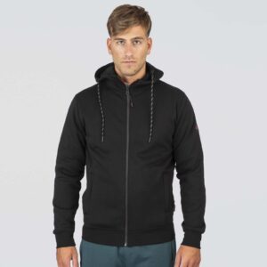MTOP-1091-PURE BLACK Brushed Fleece Φούτερ Ανδρική Ζακέτα