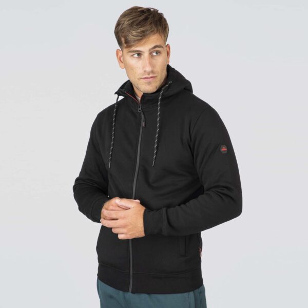 MTOP-1091-PURE BLACK Brushed Fleece Φούτερ Ανδρική Ζακέτα - Image 3