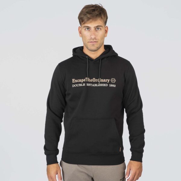 MTOP-1078 PURE BLACK  Hoodie with 3D Embroidery
