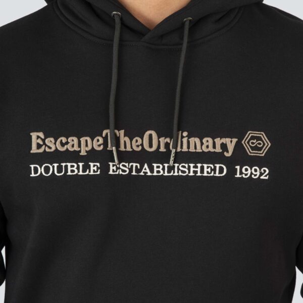 MTOP-1078 PURE BLACK  Hoodie with 3D Embroidery - Image 2