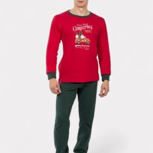 Βαμβακερή Χριστουγεννιάτικη Πιτζάμα 2022NINA CLUB RED