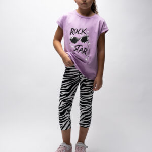 254103 Ebita Σετ για κορίτσι 6-16y κολάν μπλούζα Purple-White-black  Άνοιξη-Καλοκαίρι