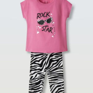 254103 Ebita Σετ για κορίτσι 6-16y κολάν μπλούζα PInk-White black Άνοιξη-Καλοκαίρι