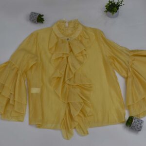 Γυναικείο Πουκάμισο με Volan MAO 37591PRUA LAMIAR ΚΙΤΡΙΝΟ