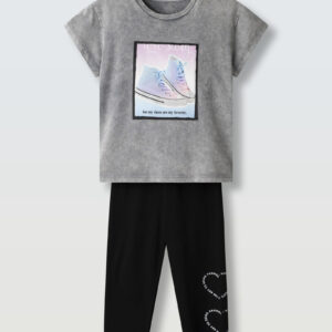 Ebita 266002 Σετ με Κολάν Κορίτσι Grey-Black