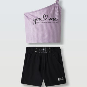 226004 Ebita Σετ με Σορτς Κορίτσι Λιλά-Μαύρο